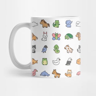 Kawaii animals pattern from yoga poses Mug